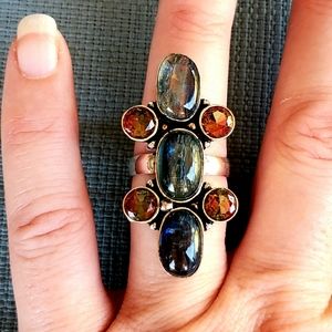 New Kyanite & Ametrine 925 Silver Ring.